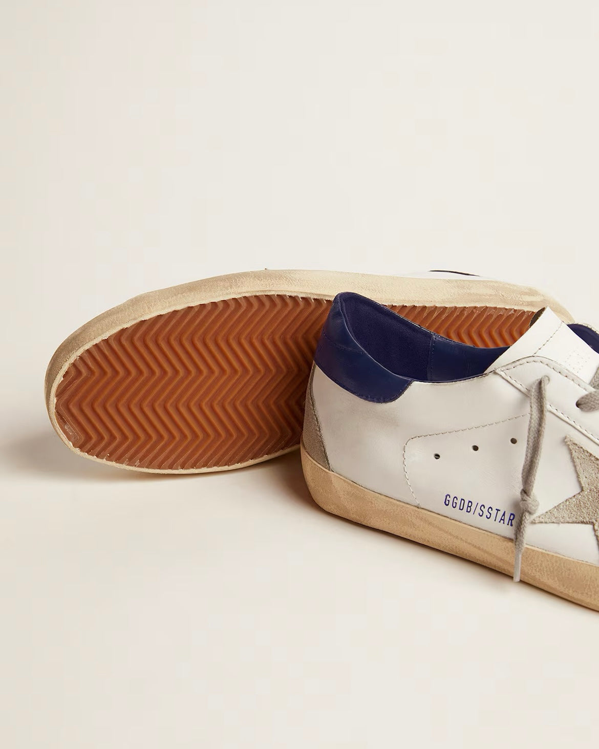 Men's Super-Star with suede star and blue heel tab