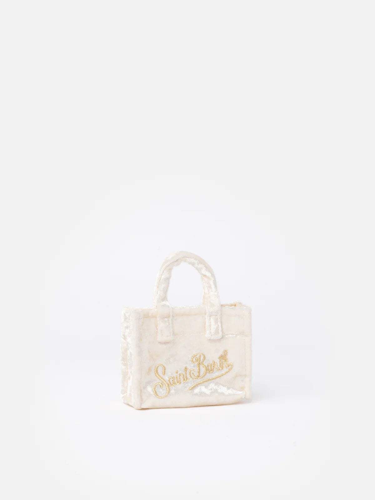 White Chenille Fabric Hey Holder White Logo Embroidery