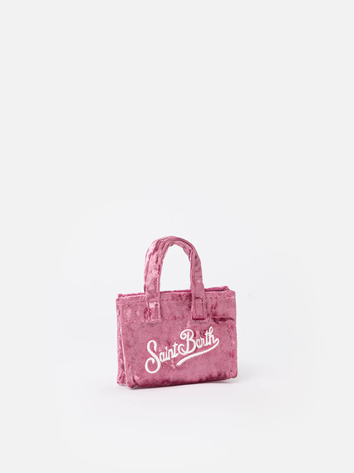Pink Chenille Fabric Key Holder With Logo Embroidery