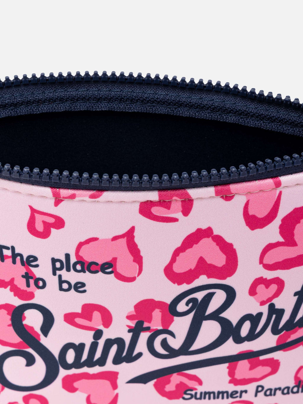 Aline Scuba Pochette With Heart Animalier Print