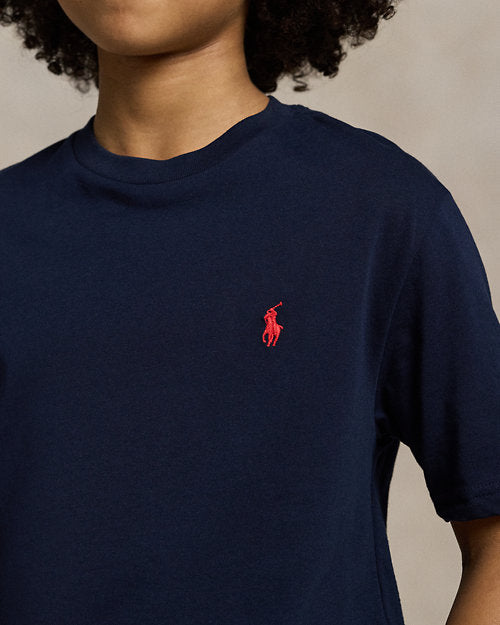 Cotton Jersey Crewneck T-Shirt - Cruise Navy