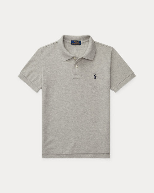Slim Fit Cotton Mesh Polo Shirt - New Grey Heather