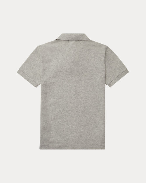 Slim Fit Cotton Mesh Polo Shirt - New Grey Heather