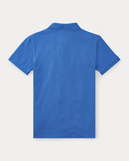 Slim Fit Cotton Mesh Polo Shirt - Scottsdale Blue