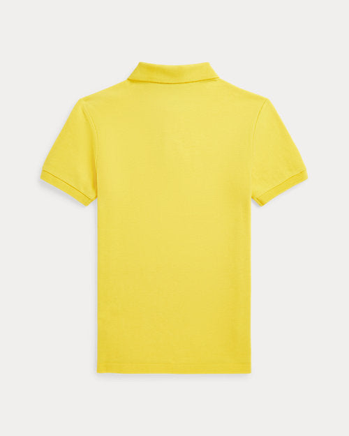 Slim Fit Cotton Mesh Polo Shirt - Canary Yellow