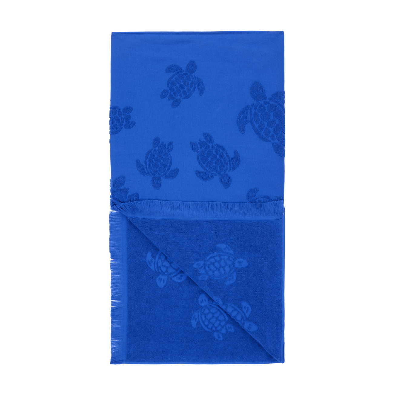 Beach Towel In Organic Cotton Turtles Jacquard - Marrakech