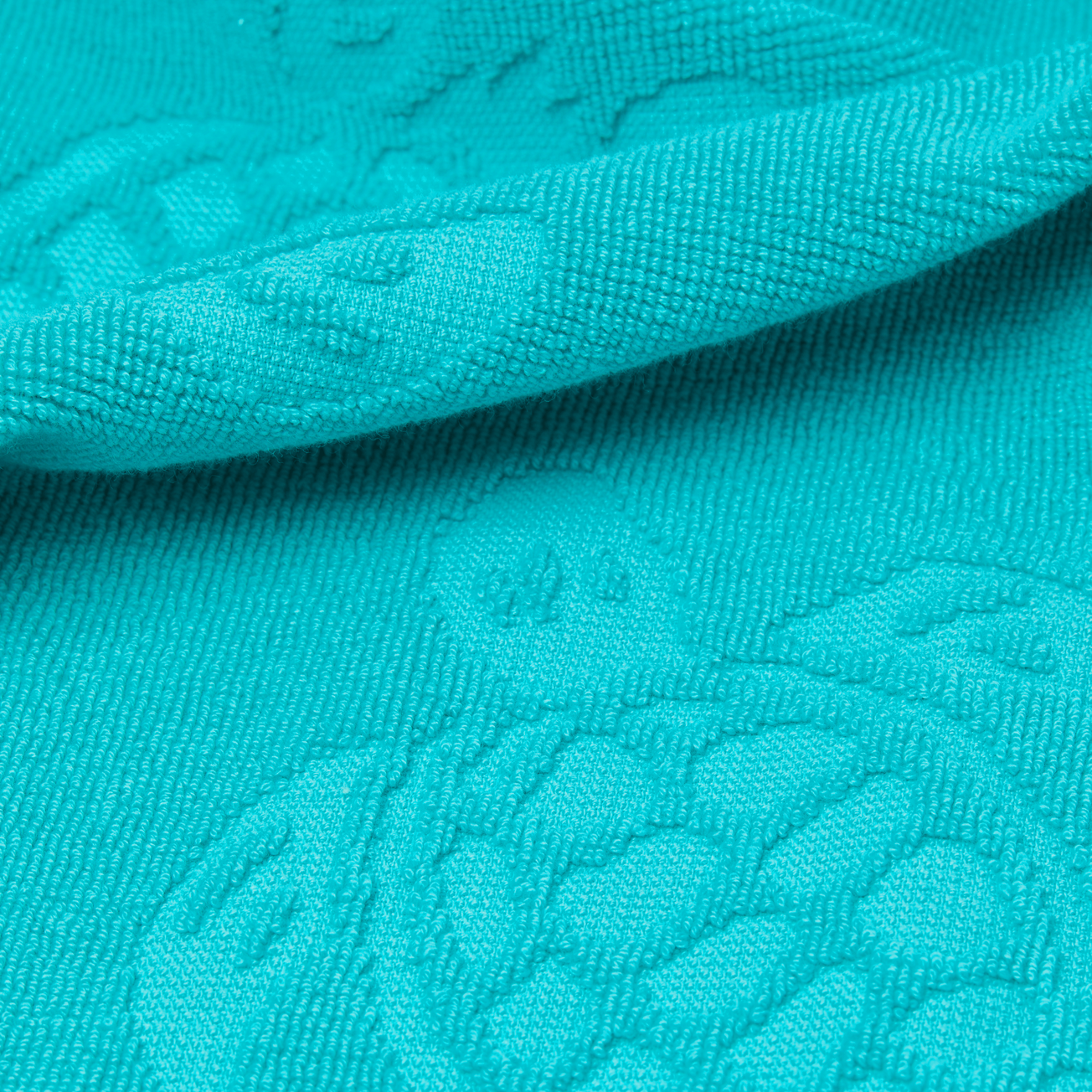 Beach Towel In Organic Cotton Turtles Jacquard - Disco Green