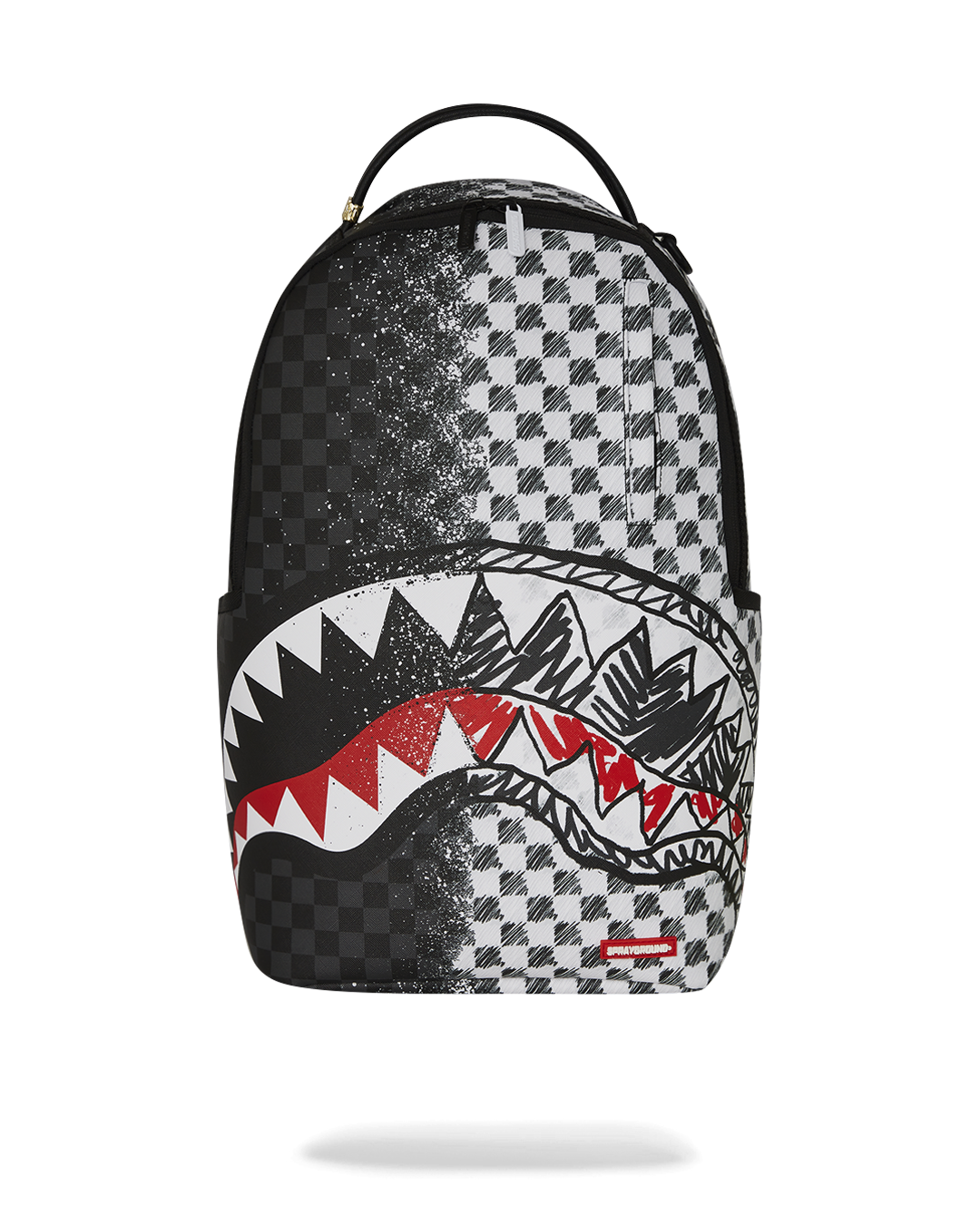Grey Check Scribble Split Dlx Backpack