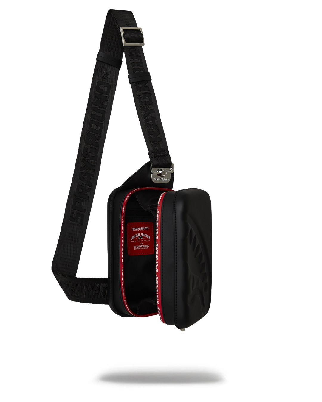 Printed Zip shark Embossed Sling