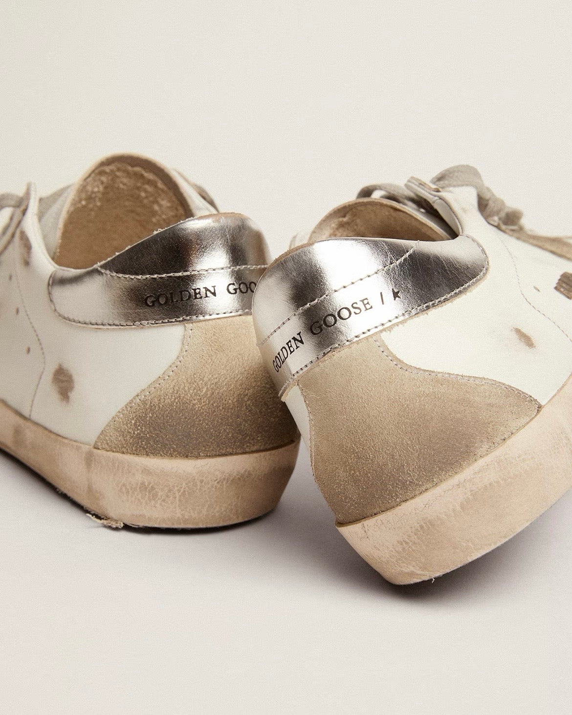 Men's Super-Star with silver heel tab and lettering