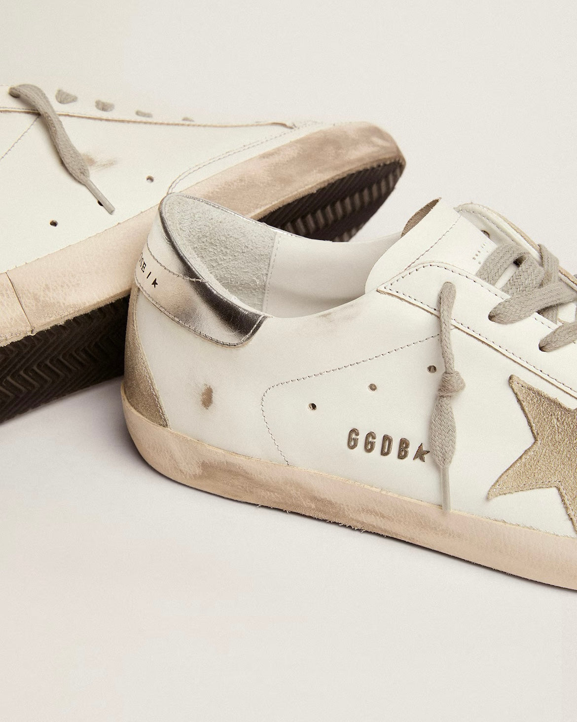 Men's Super-Star with silver heel tab and lettering