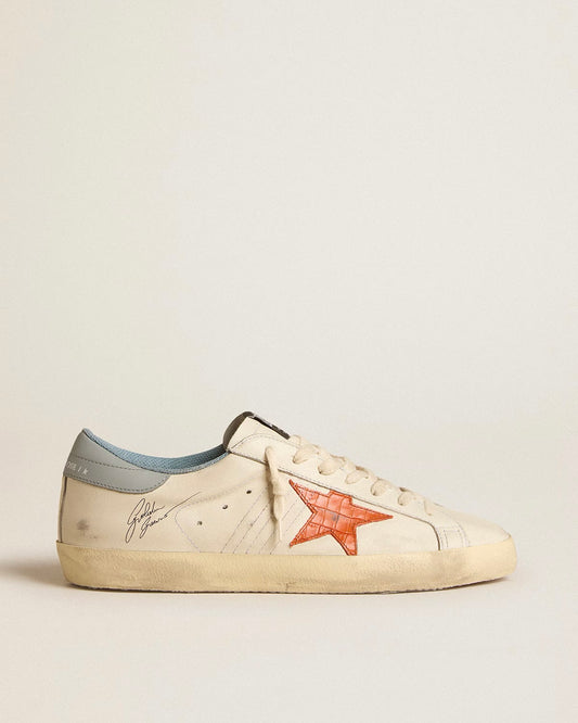 Men's Super-Star with crocodile-print star and silver-blue heel tab
