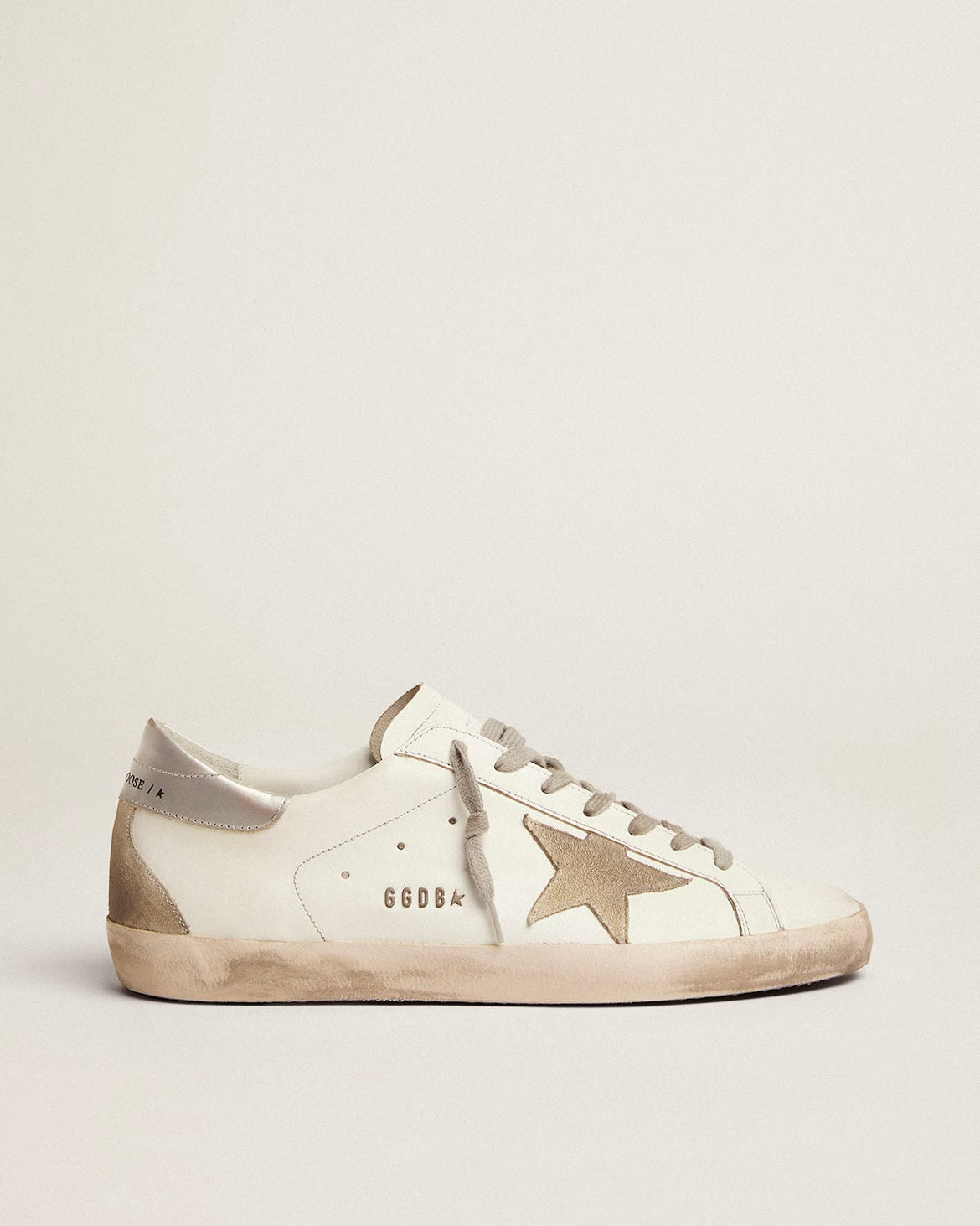 Men's Super-Star with silver heel tab and lettering