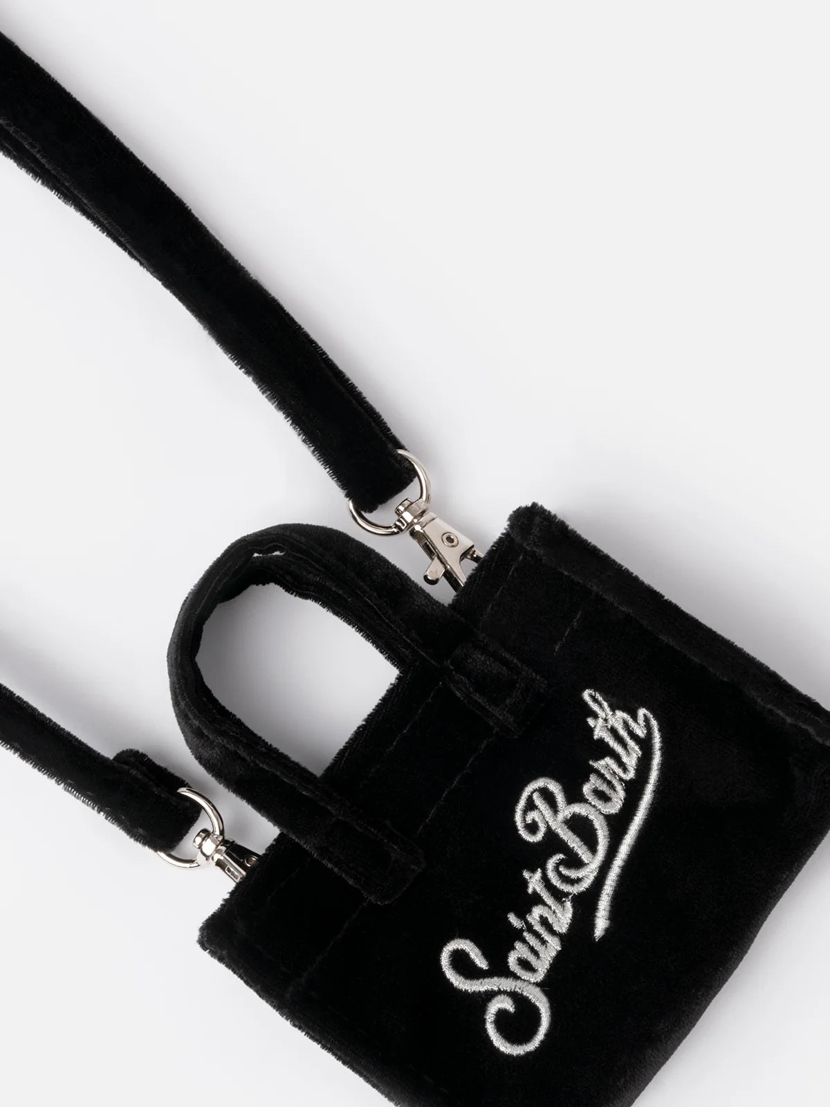 Black Velvet Fabric Key Holder With Logo Embroidery