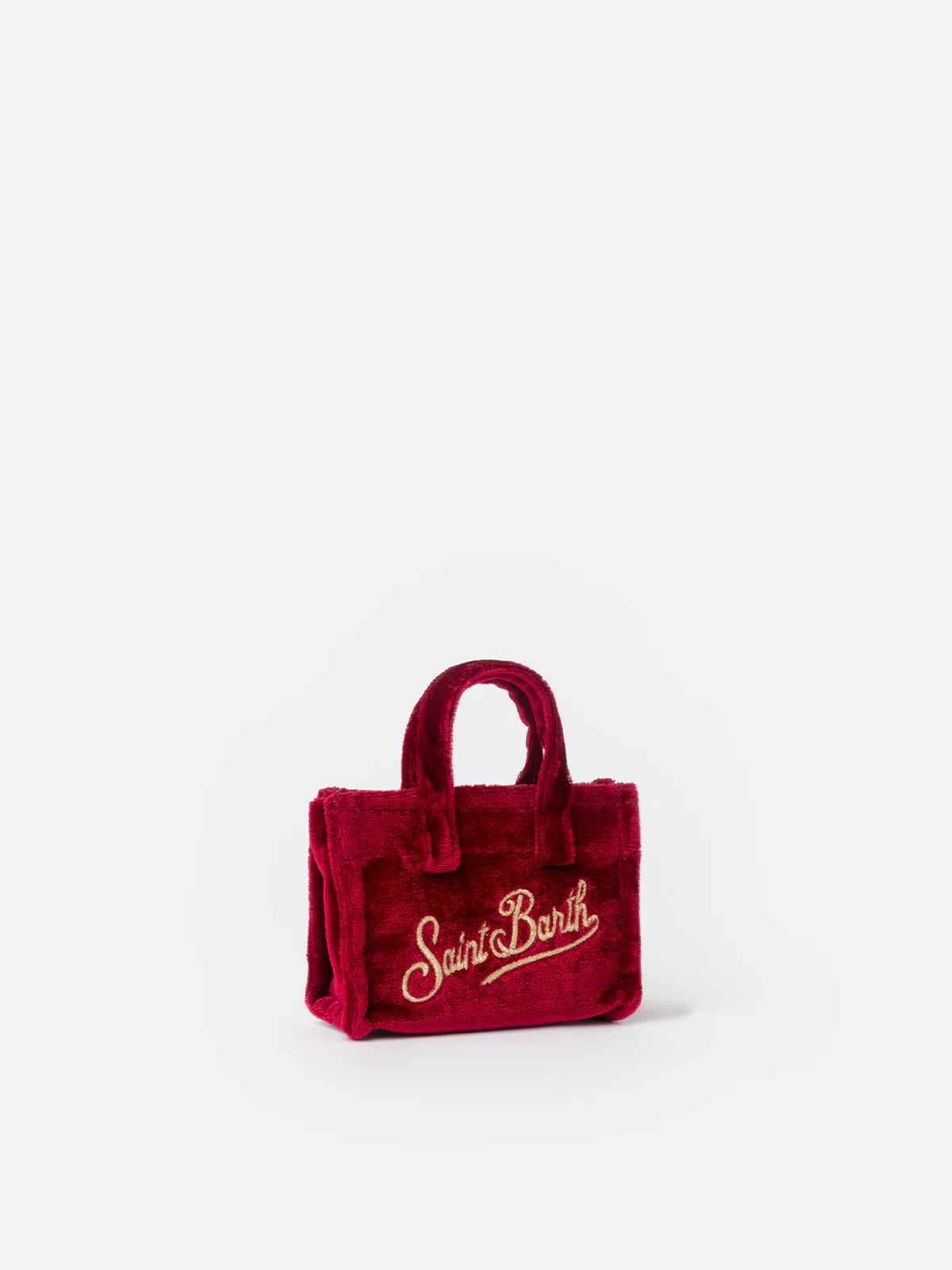 Burgundy Velvet Fabric Key Holder With Logo Embroidery