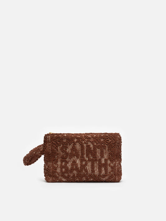 Aline Tufting Brown Cotton Pochette