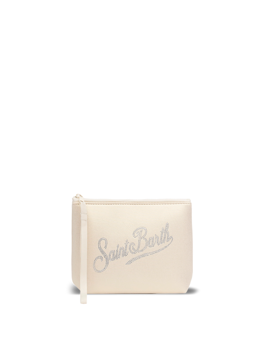 Aline Shine Beige Pochette With Rhinestones