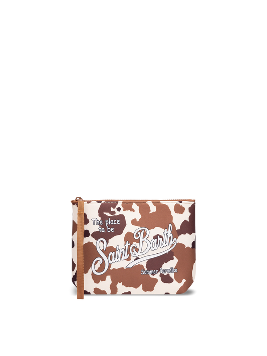 Aline Scuba Pochette With Cow Print