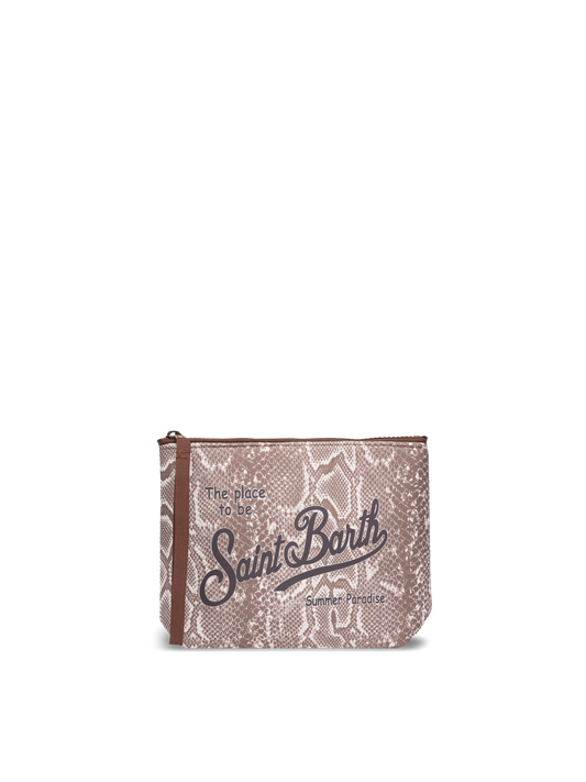 Aline Scuba Pochette With Snake Print