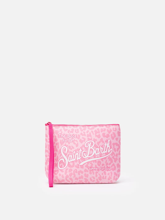 Aline Scuba Pochette With Pink Pastel Animalier Print