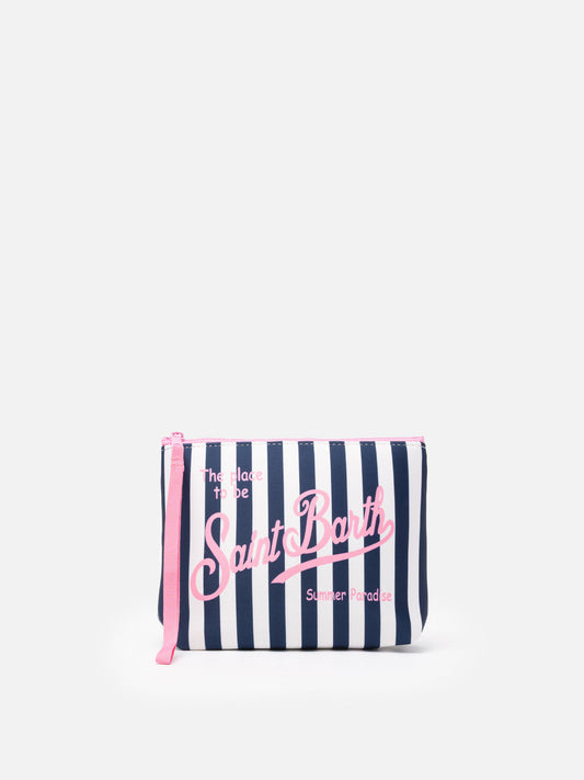 Aline Scuba Pochette With Striped Print