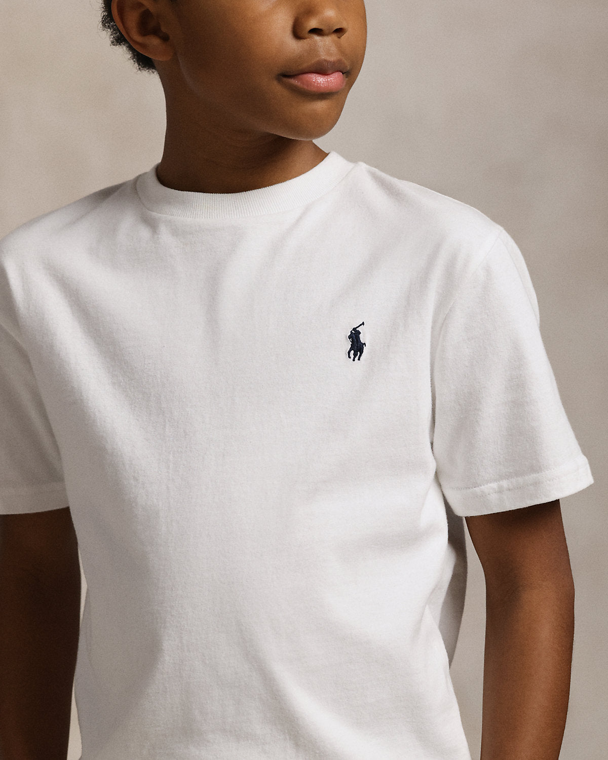 Cotton Jersey Crewneck T-Shirt - White