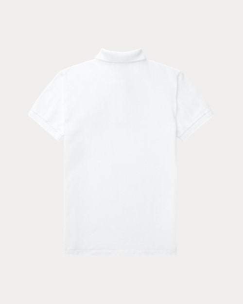 Slim Fit Cotton Mesh Polo Shirt - White