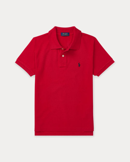 Slim Fit Cotton Mesh Polo Shirt - New Red
