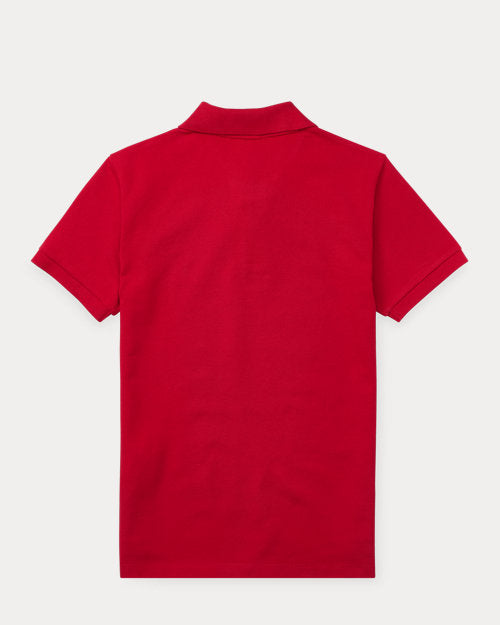 Slim Fit Cotton Mesh Polo Shirt - New Red