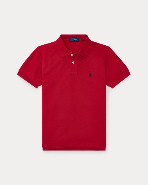 Slim Fit Cotton Mesh Polo Shirt - RL Red