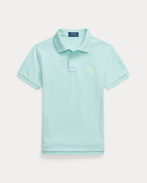 Slim Fit Cotton Mesh Polo Shirt - Parakeet