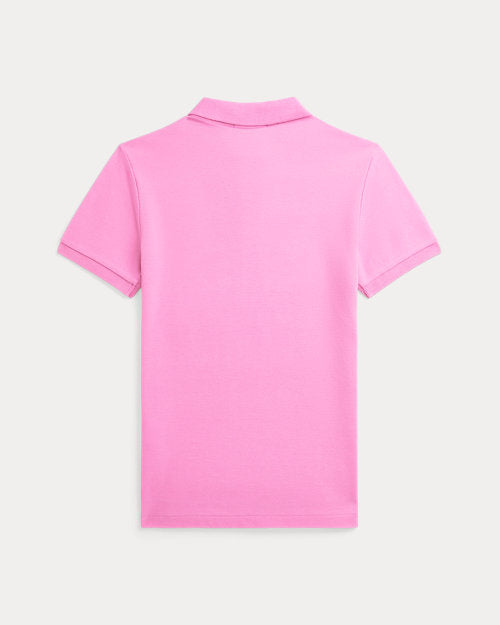 Slim Fit Cotton Mesh Polo Shirt - Laguna Pink