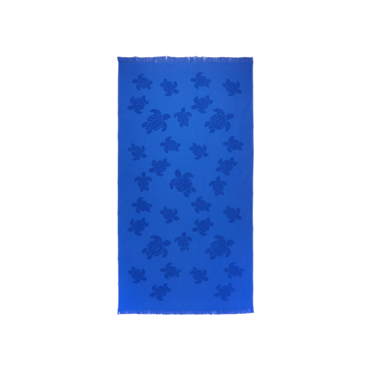 Beach Towel In Organic Cotton Turtles Jacquard - Marrakech