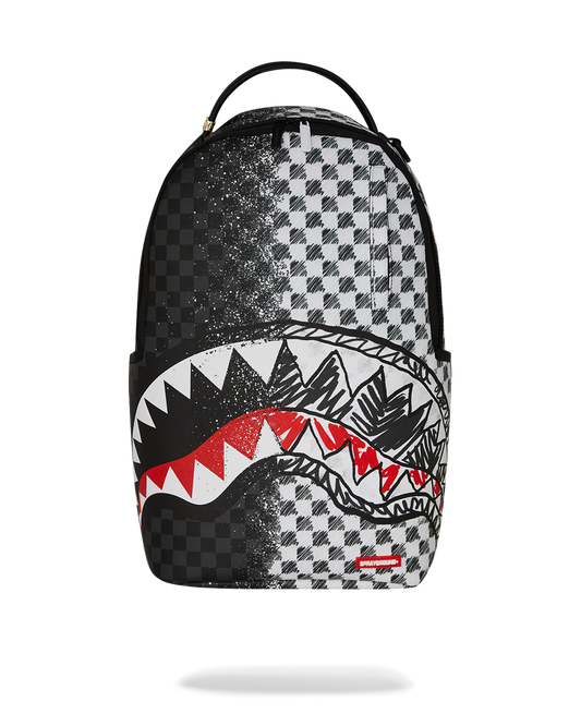 Grey Check Scribble Split Dlx Backpack